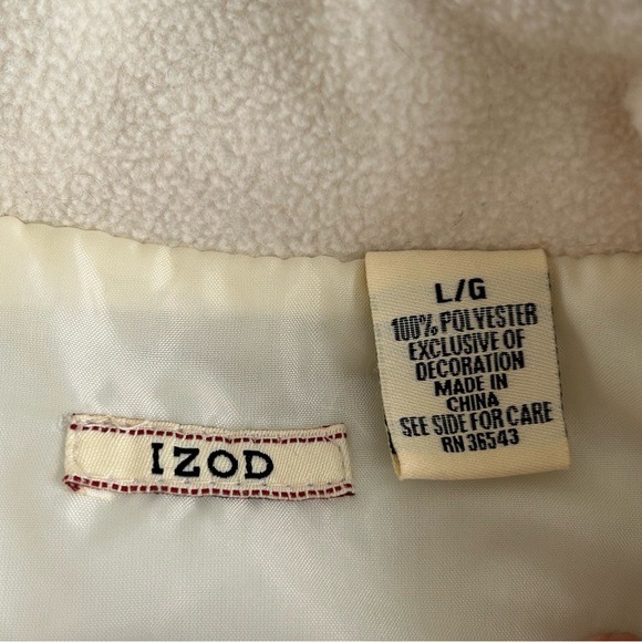 Izod Quilted & Fleece Cream Vest - Picture 10 of 15